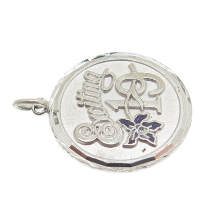 GRIFFITH & SONS CO. 925 Sterling Silver Vintage Enamel "Exciting 19" Pendant