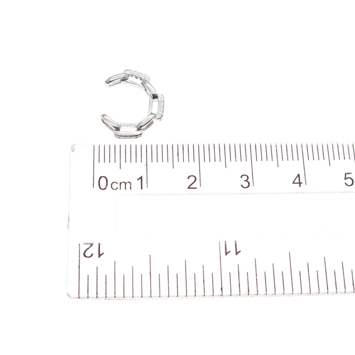 925 Sterling Silver Round-Cut C Z Adjustable Toe Cuff Ring