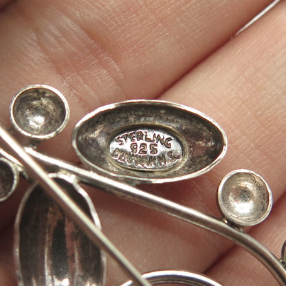 925 Sterling Silver Antique Art Deco Hermann Siersbol Spiral Floral Brooch