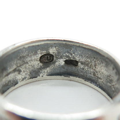 925 Sterling Silver Vintage Tribal Band Ring Size 6.75