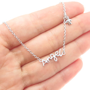 925 Sterling Silver Angel Cable Chain Necklace 16-18"
