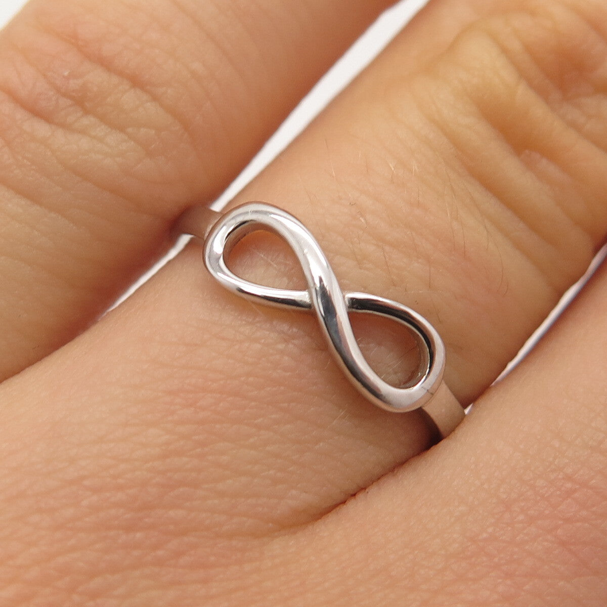 925 Sterling Silver Vintage BJG "Best Friends" Infinity Ring Size 6.25