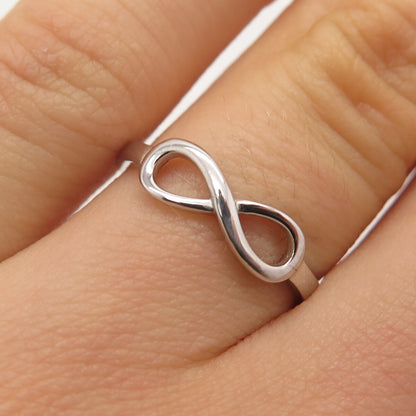 925 Sterling Silver Vintage BJG "Best Friends" Infinity Ring Size 6.25