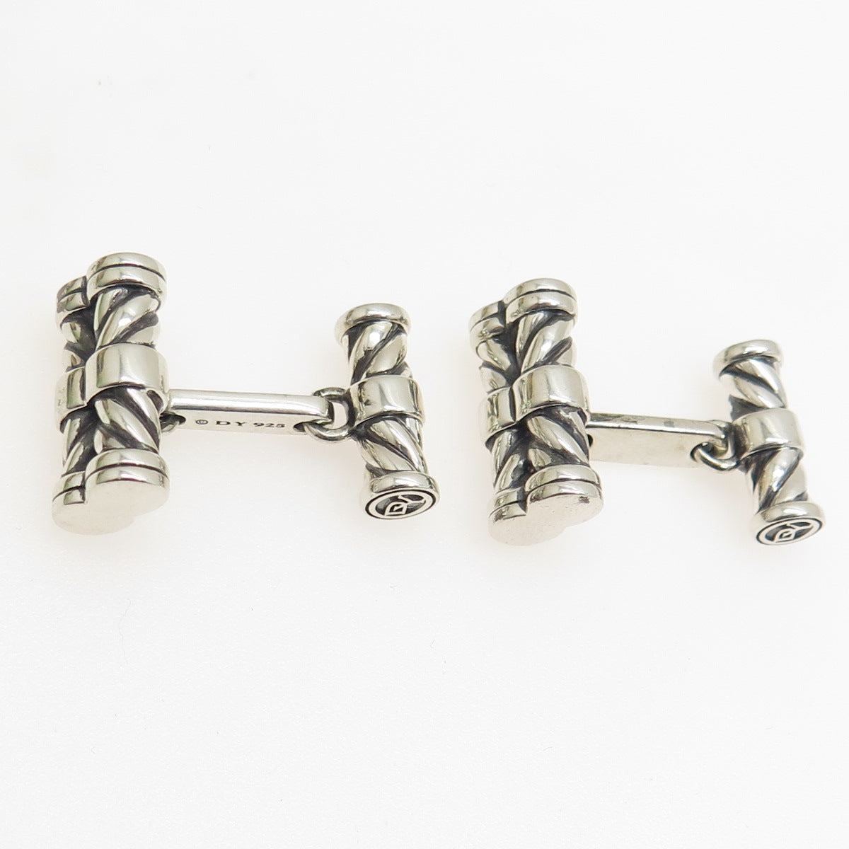 DAVID YURMAN 925 Sterling Silver Cable Bar Cufflinks