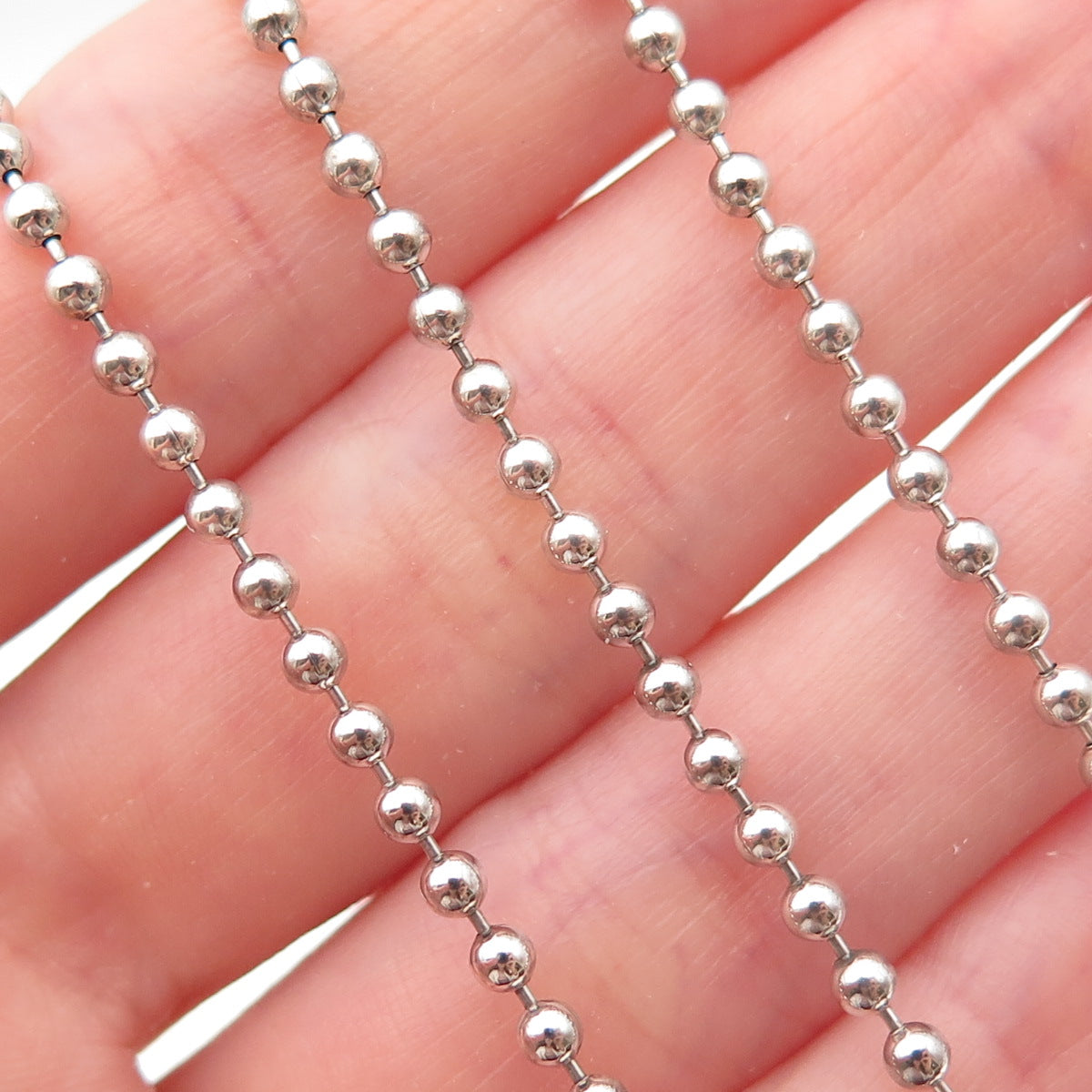 Tiffany & Co. 925 Sterling Silver Vintage Ball Beaded Chain Necklace 36"