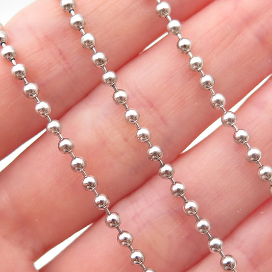 Tiffany & Co. 925 Sterling Silver Vintage Ball Beaded Chain Necklace 36"