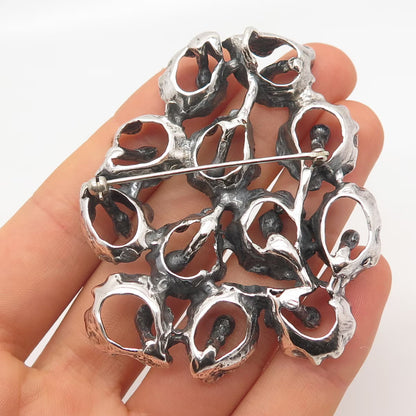 925 Sterling Silver Vintage Modernist Pin Brooch