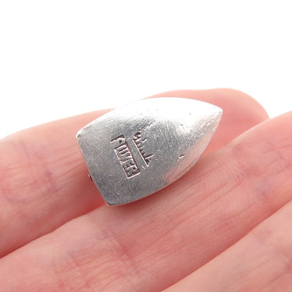 925 Sterling Silver Antique China Laundry Iron 3D Mini Charm Pendant