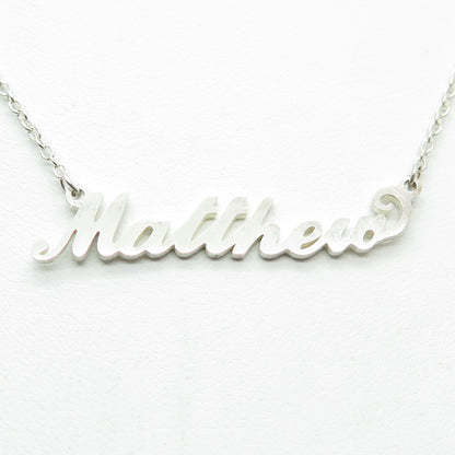 925 Sterling Silver "Matthew" Personalized Cable Chain Necklace 16"