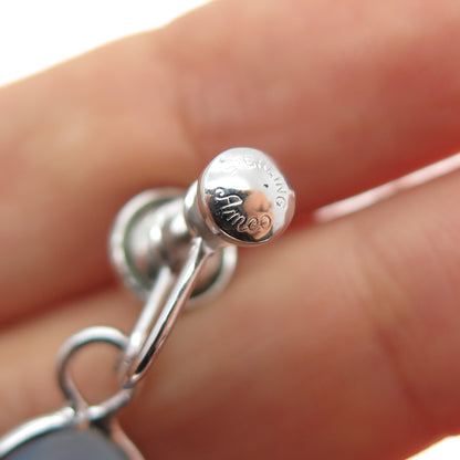 AMCO 925 Sterling Silver Antique Art Deco Real Opalite Screw Back Earrings