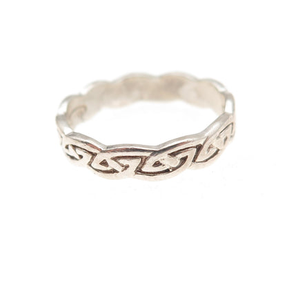 Avon 925 Sterling Silver Vintage Celtic Knot Oxidized Band Ring Size 6.25