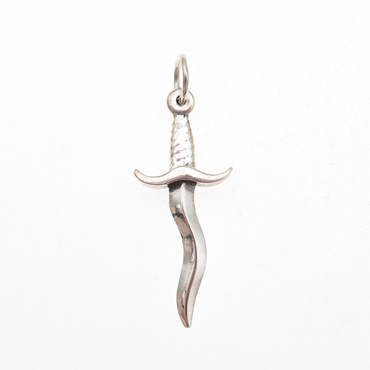 925 Sterling Silver Vintage Dagger Oxidized Charm Pendant