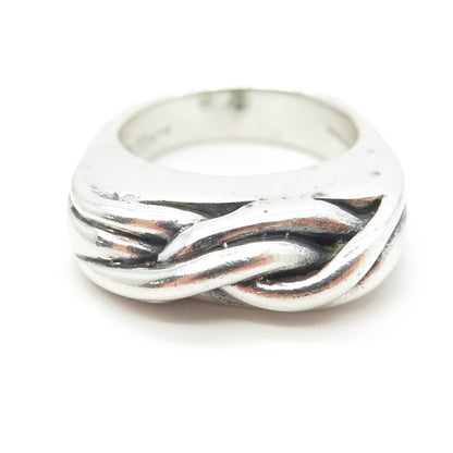 925 Sterling Silver Vintage Viking Twisted Ring Size 7