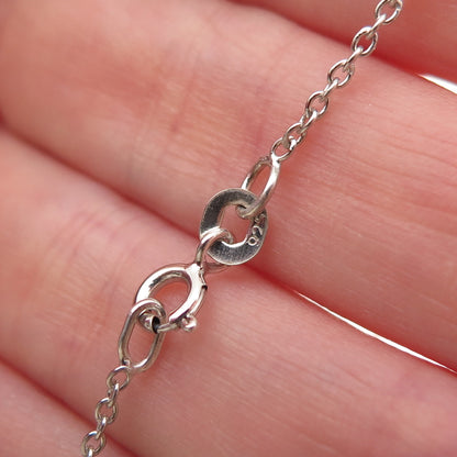 Chuck Clemency 925 Sterling Silver Real Tanzanite Cable Chain Necklace 18"