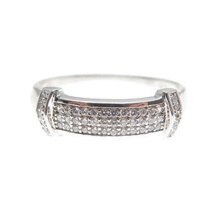 925 Sterling Silver Round-Cut C Z Sparkle Ring Size 9.25