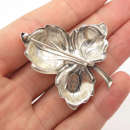 925 Sterling Silver Antique Danecraft Leaf Pin Brooch