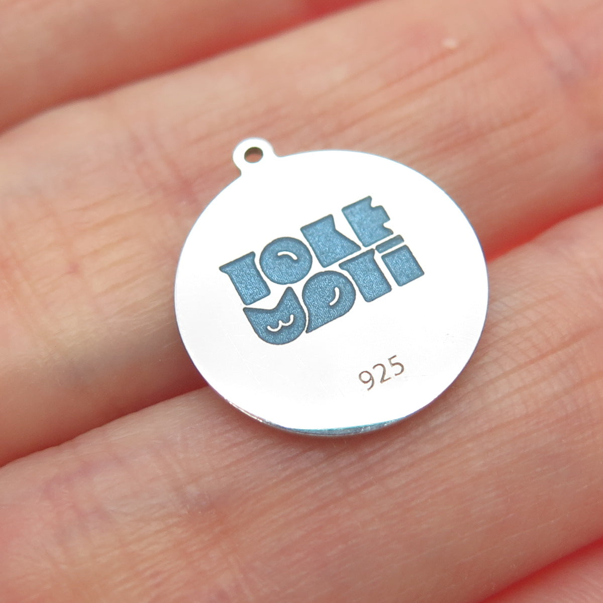 TOKEMOTI 925 Sterling Silver Blue Enamel Pisces Zodiac Minimalist Charm Pendant
