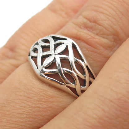 925 Sterling Silver Vintage Celtic Knot Ring Size 5.75