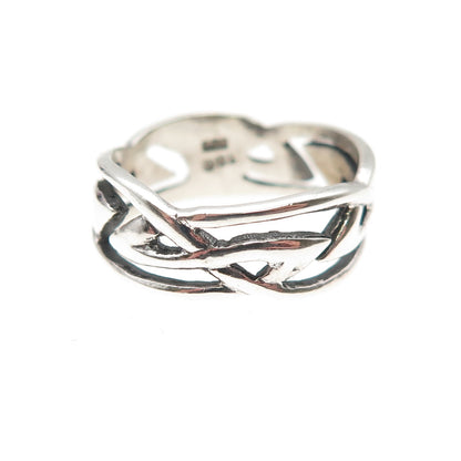 Sidney Evan 925 Sterling Silver Vintage Celtic Oxidized Band Ring Size 5.75
