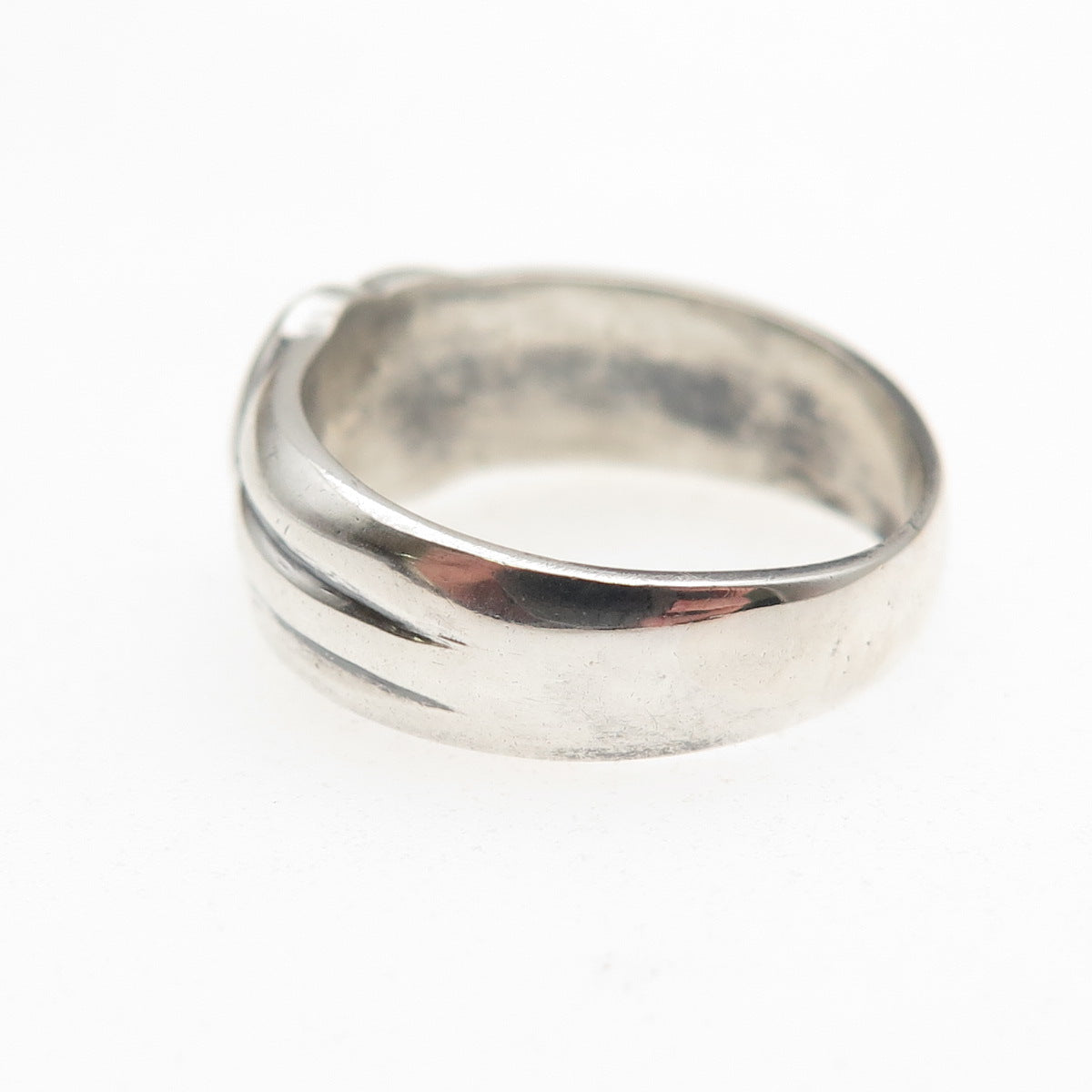 925 Sterling Silver Vintage Modernist Arrow Oxidized Ring Size 6
