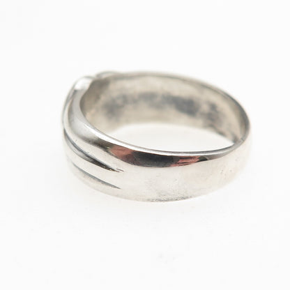 925 Sterling Silver Vintage Modernist Arrow Oxidized Ring Size 6