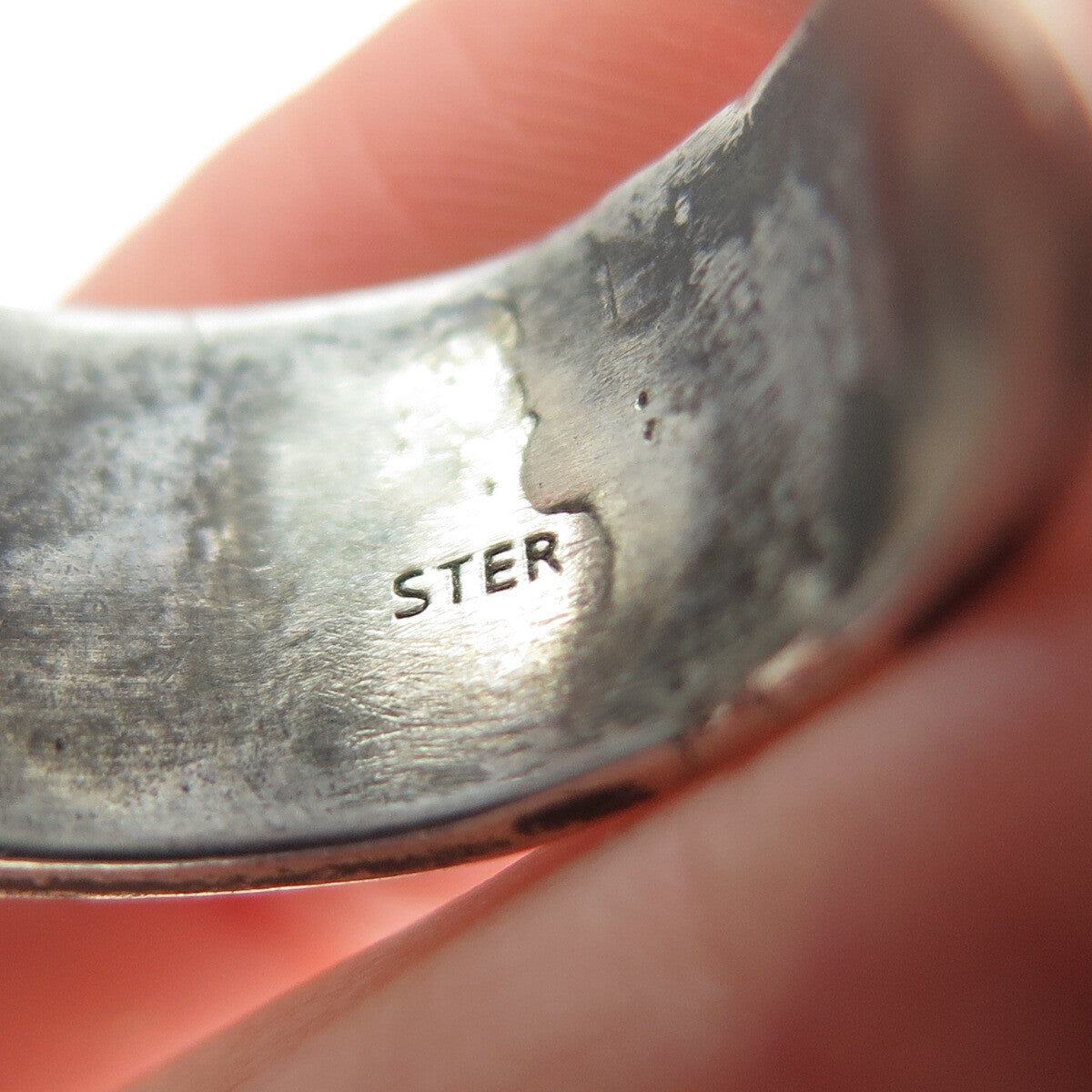 925 Sterling Silver Vintage Modernist Oxidized Band Ring Size 9.5