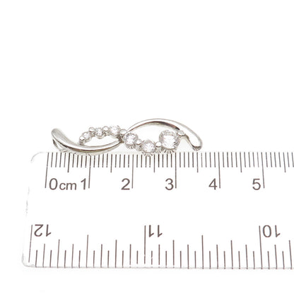 925 Sterling Silver Graduated Round-Cut C Z Infinity Slide Charm Pendant