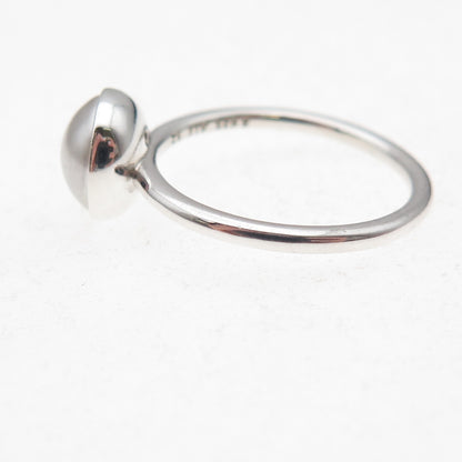 Pandora 925 Sterling Silver Faux Pearl Poetic Droplet Ring Size 6
