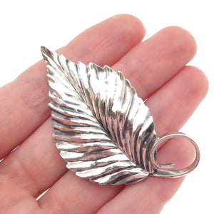 JEWELART 925 Sterling Silver Vintage Floral Leaf Oxidized Pin Brooch