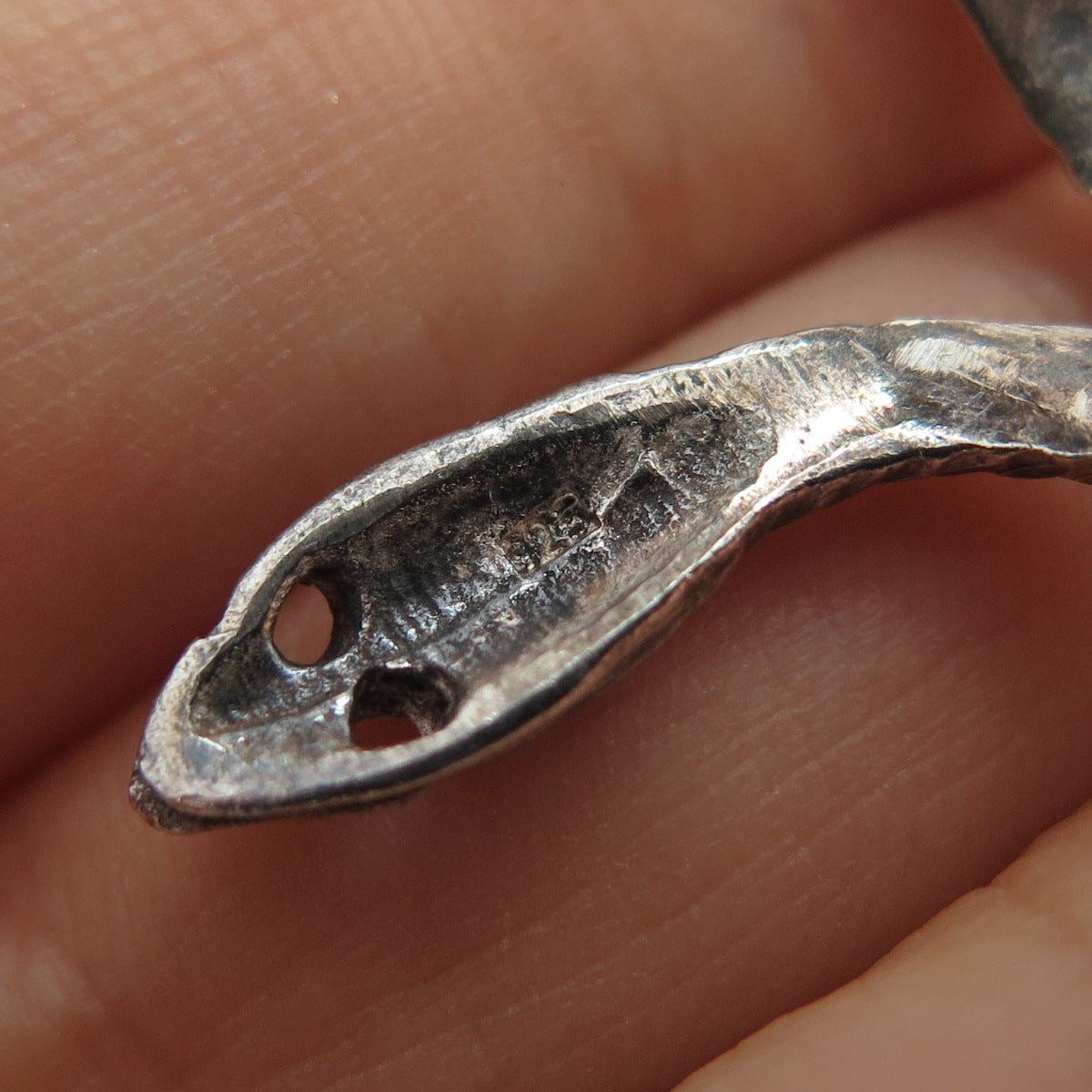 925 Sterling Silver Vintage Snake Oxidized Adjustable Ring Size 8
