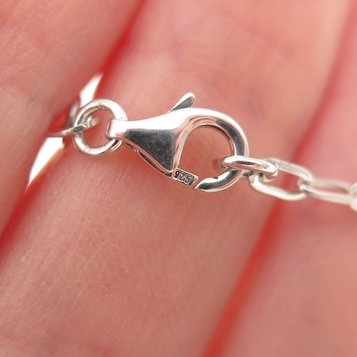 925 Sterling Silver Paperclip Chain Necklace 18"