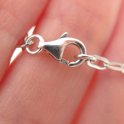 925 Sterling Silver Paperclip Chain Necklace 18"