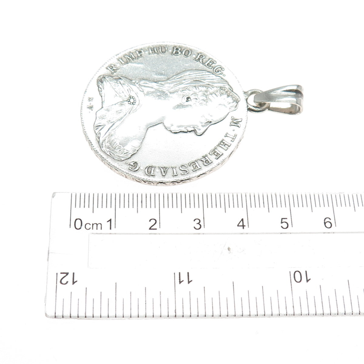 833 Silver Antique 1780 Austrian Empire 1 Thaler - Maria Theresia Coin Pendant