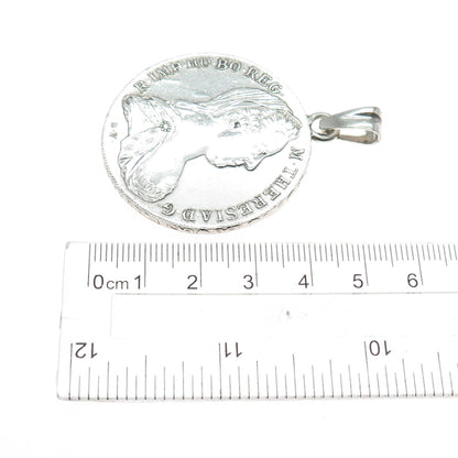 833 Silver Antique 1780 Austrian Empire 1 Thaler - Maria Theresia Coin Pendant
