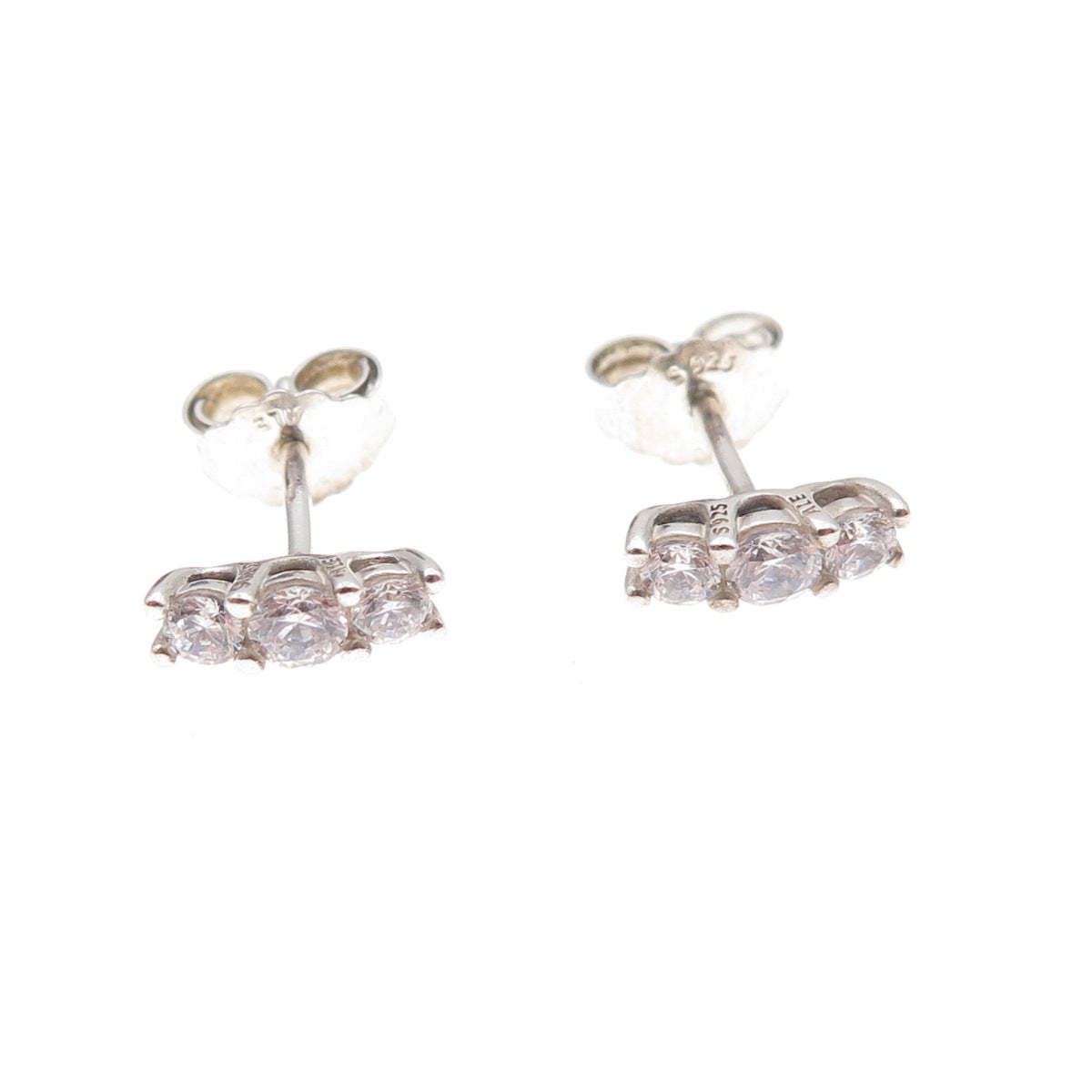 Pandora 925 Sterling Silver C Z Sparkling Elegance Stud Earrings