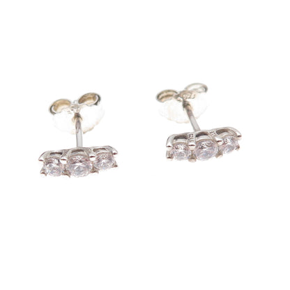 Pandora 925 Sterling Silver C Z Sparkling Elegance Stud Earrings