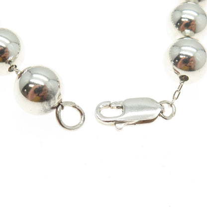 925 Sterling Silver Vintage Ball Beaded Link Bracelet 7"