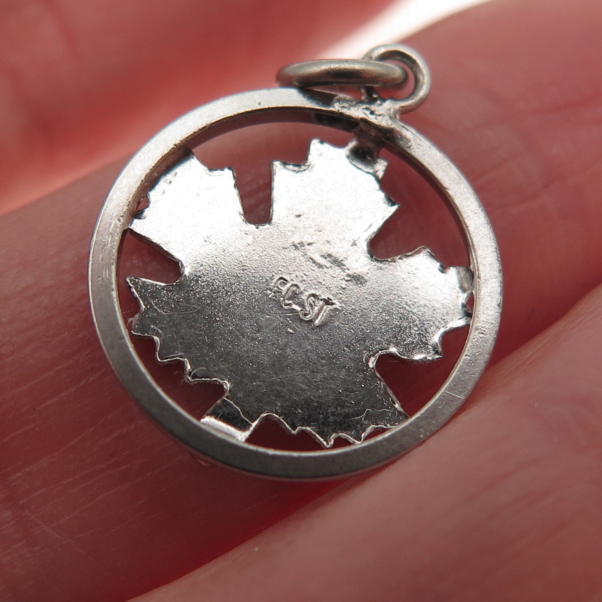 925 Sterling Silver Vintage Maple Leaf Mini Charm Pendant
