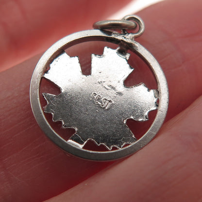 925 Sterling Silver Vintage Maple Leaf Mini Charm Pendant