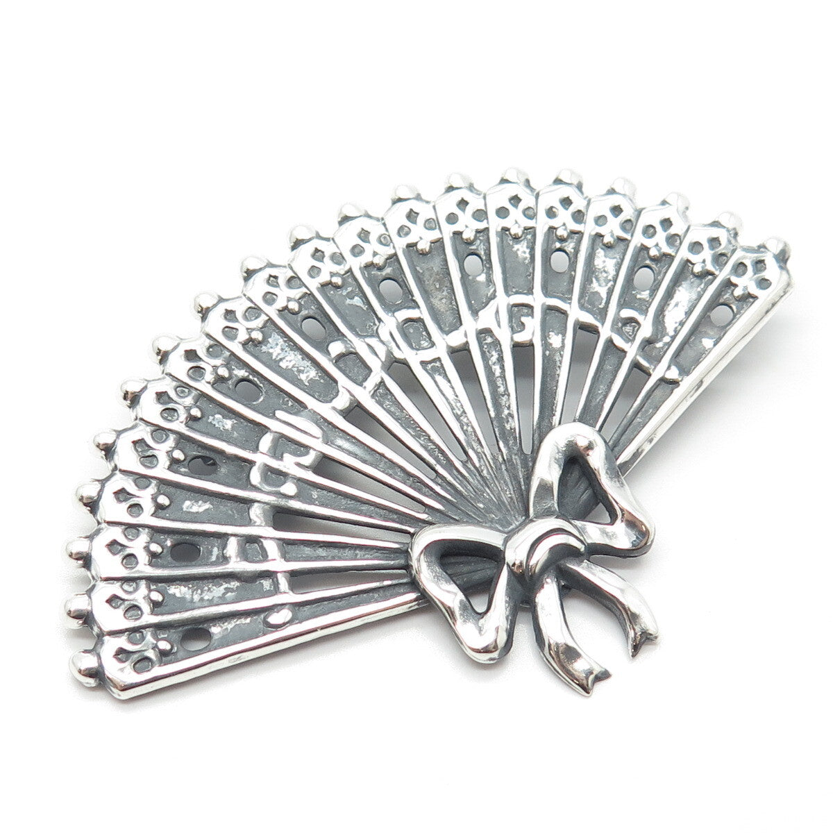 925 Sterling Silver Vintage Lang Fan Pin Brooch
