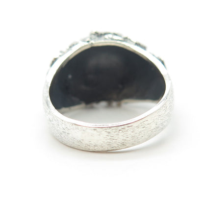 925 Sterling Silver Vintage Oxidized Nugget Dome Ring Size 6.25