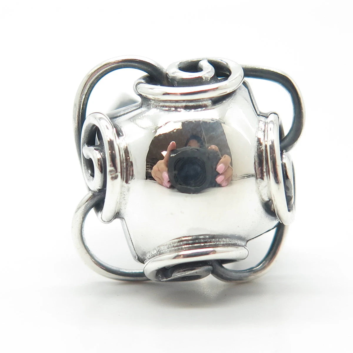 950 Silver Vintage Modernist Adjustable Ring Size 6.5