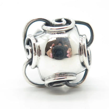 950 Silver Vintage Modernist Adjustable Ring Size 6.5