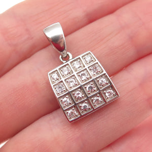 925 Sterling Silver Round-Cut C Z Mini Charm Pendant