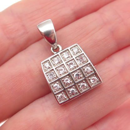 925 Sterling Silver Round-Cut C Z Mini Charm Pendant