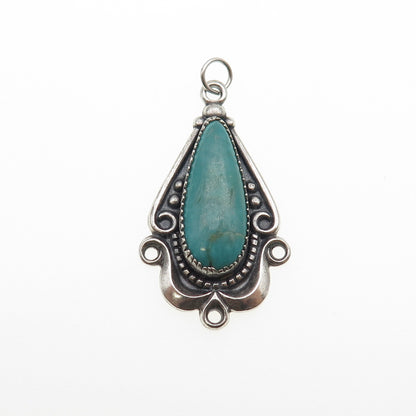 Bell Trading Post Old Pawn 925 Sterling Vintage Kingman Turquoise Tribal Pendant