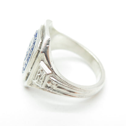 O'NEIL CO. 925 Sterling Vintage 1964 Enamel Saint Mary School Ring Size 8.5