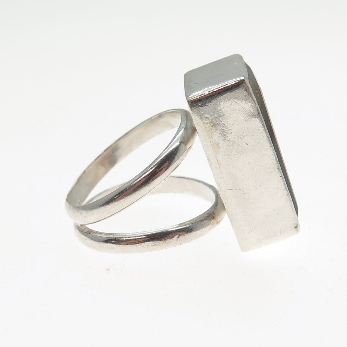 925 Sterling Silver Vintage Real Smoky Quartz Statement Ring Size 5.5