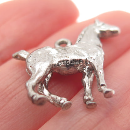 J.M. Fisher 925 Sterling Silver Vintage Horse 3D Mini Charm Pendant