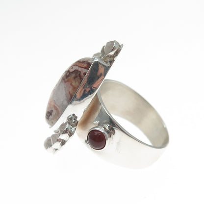 JAY KING DESERT ROSE 925 Sterling Silver Vintage Real Multi-Gem Ring Size 7.25